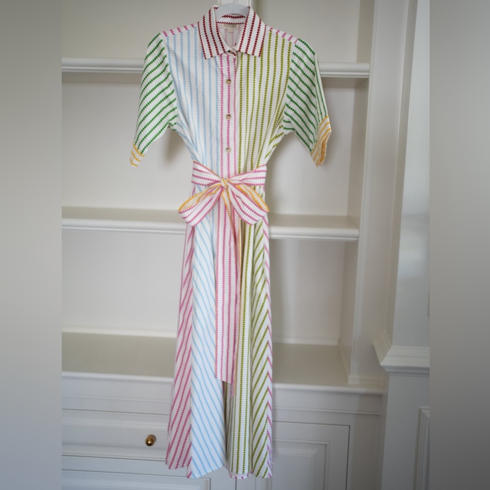 Heart Multicolor Button-Up Dress